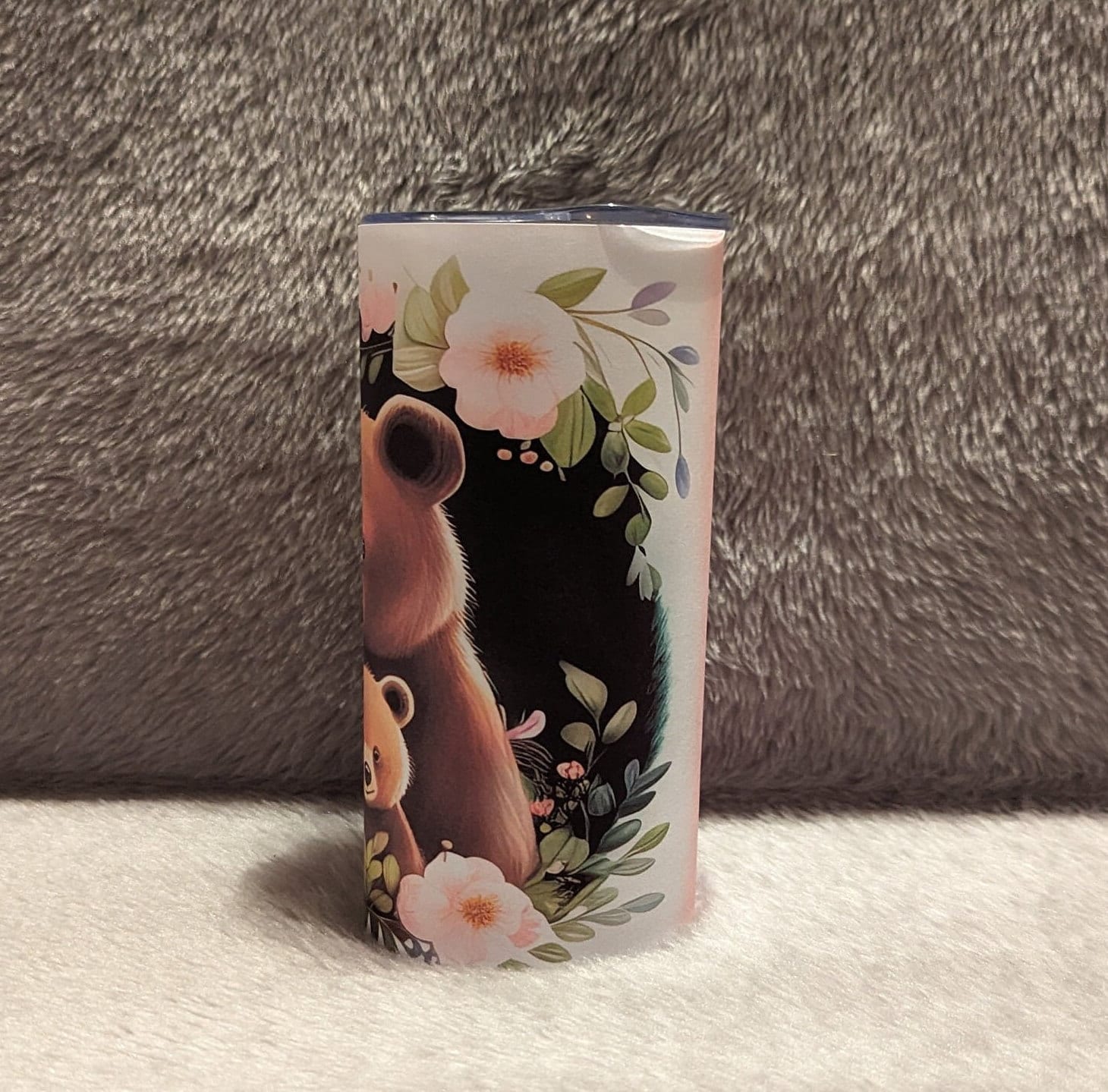 Kids Bear Tumbler 15oz Tumber With Reusable Straw, Can Be Personalized