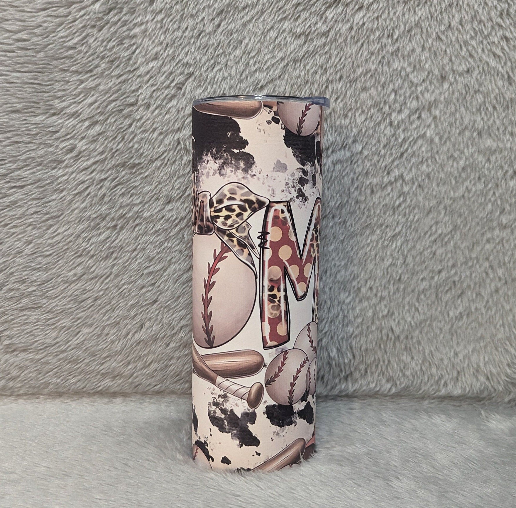 Baseball Mom Tumbler 20oz With Reusable Straw