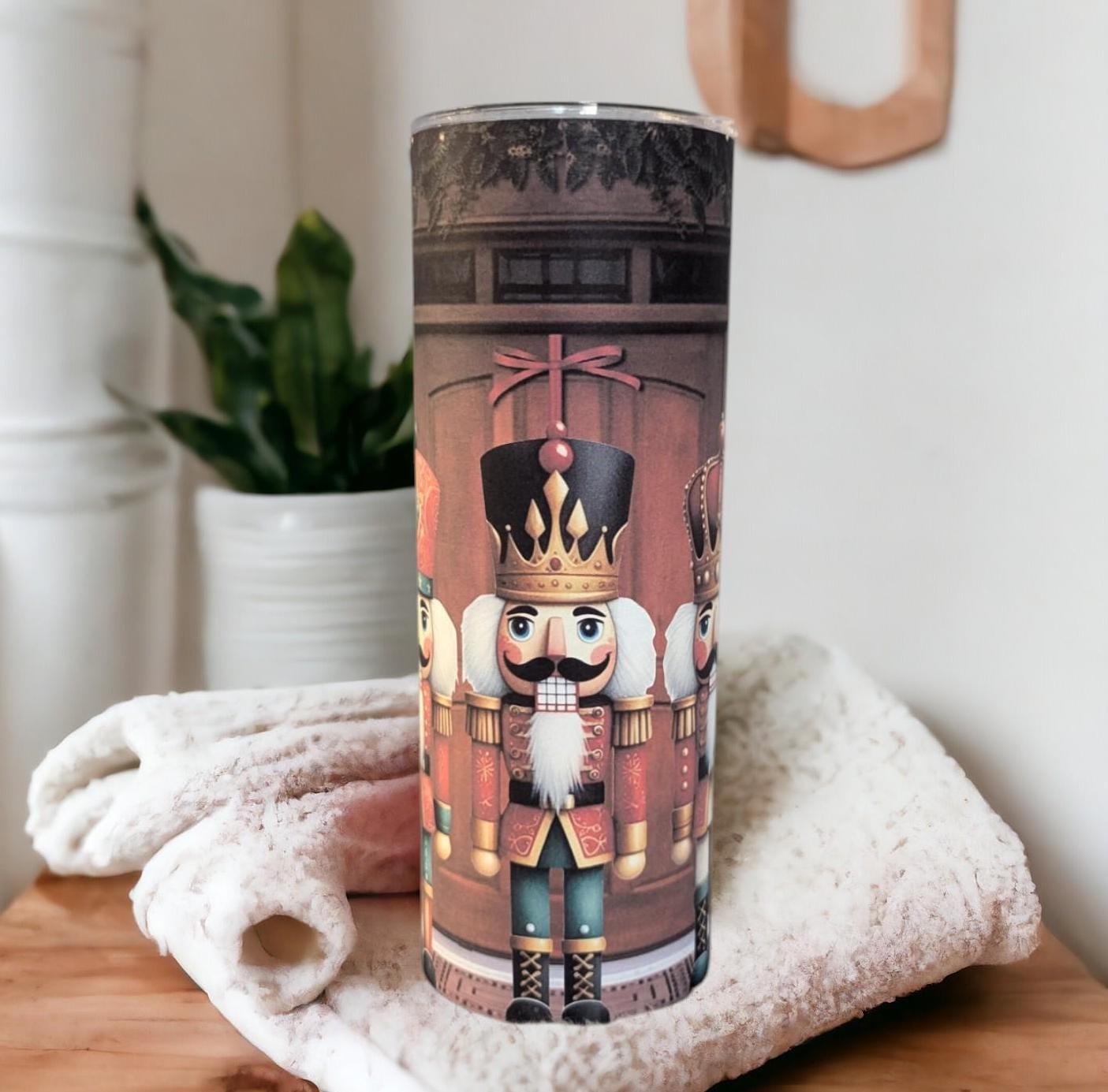 Nutcracker Tumbler 20oz With Reusable Straw, Can Be Personalized