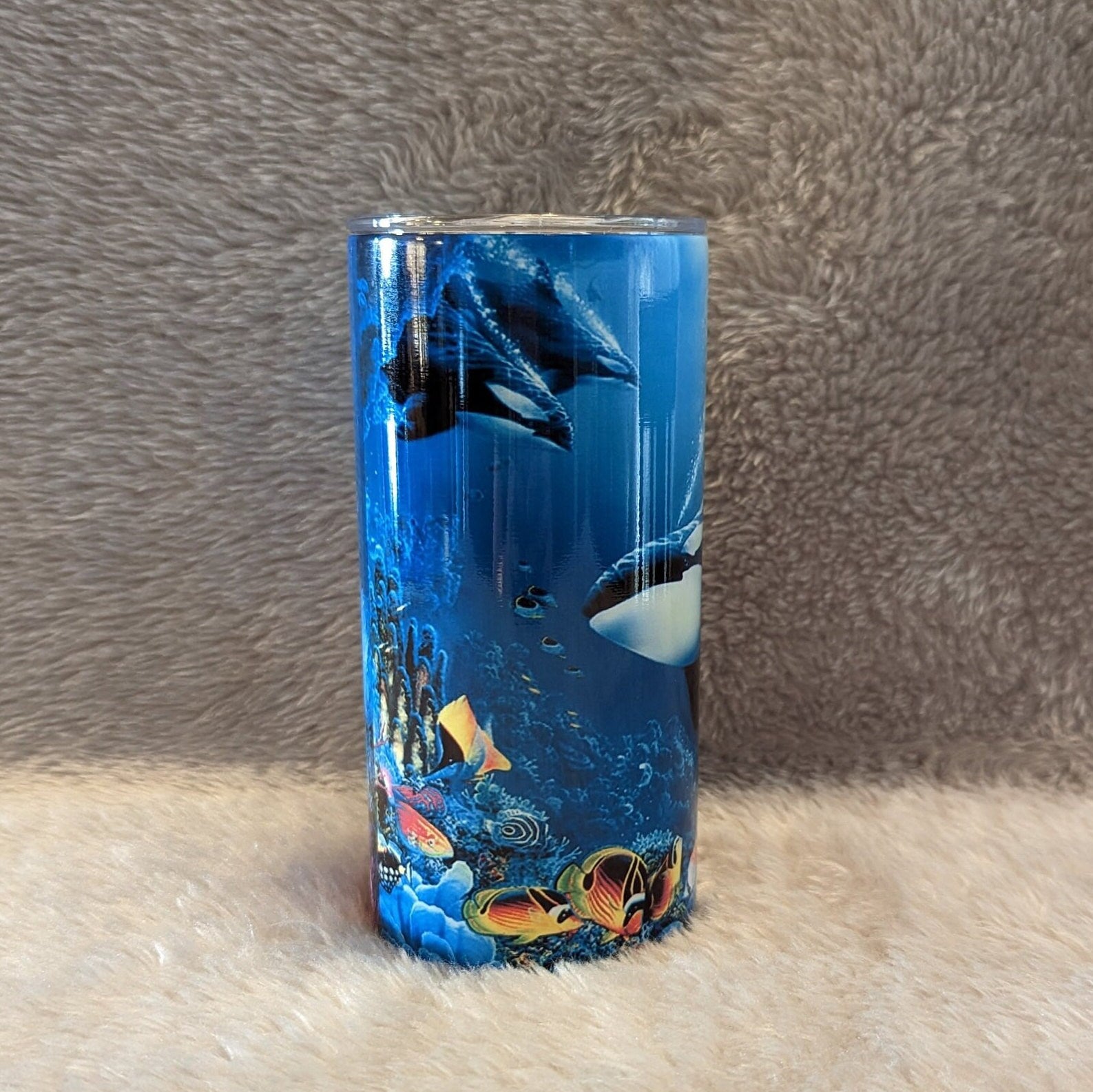 Kids Whale Tumbler 15oz With Reusable Straw, Can Be Personalized