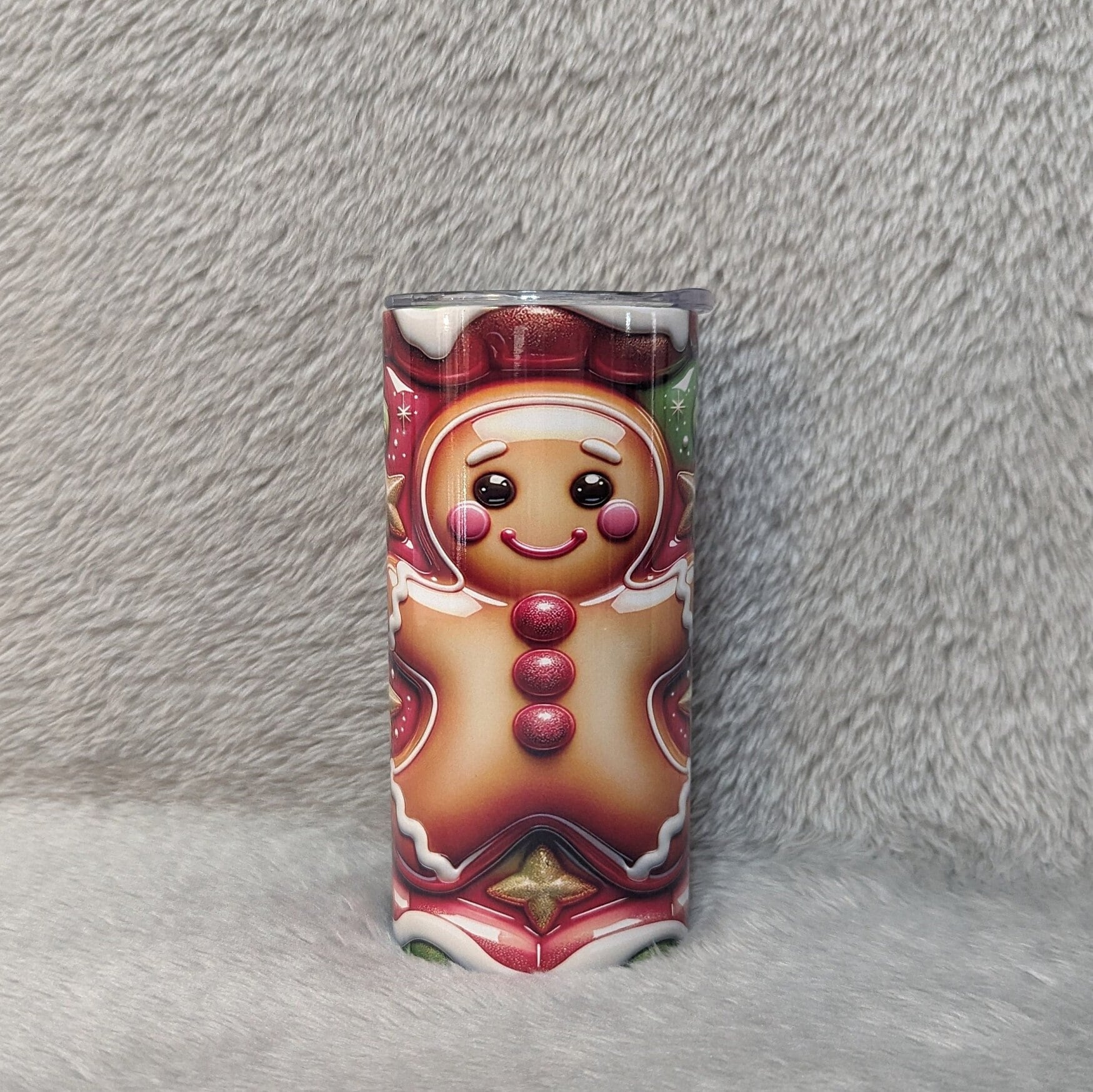Kids Gingerbread Man Tumbler 15oz With Reusable Straw, Can Be Personalized