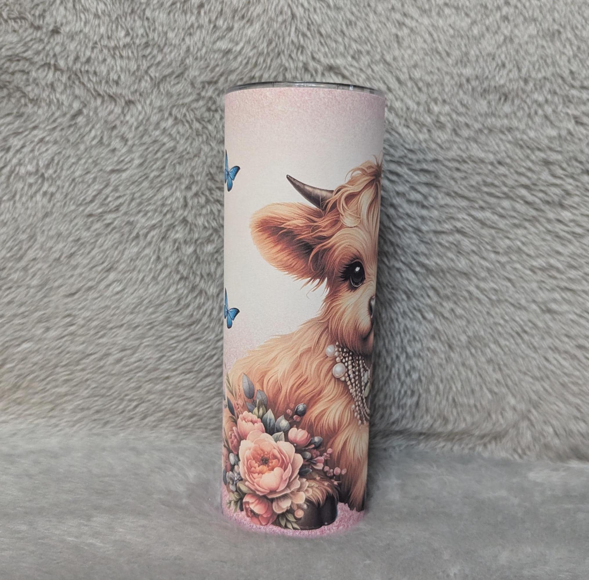 Highland Cow Tumbler 20oz With Reusable Straw, Can Be Personalized