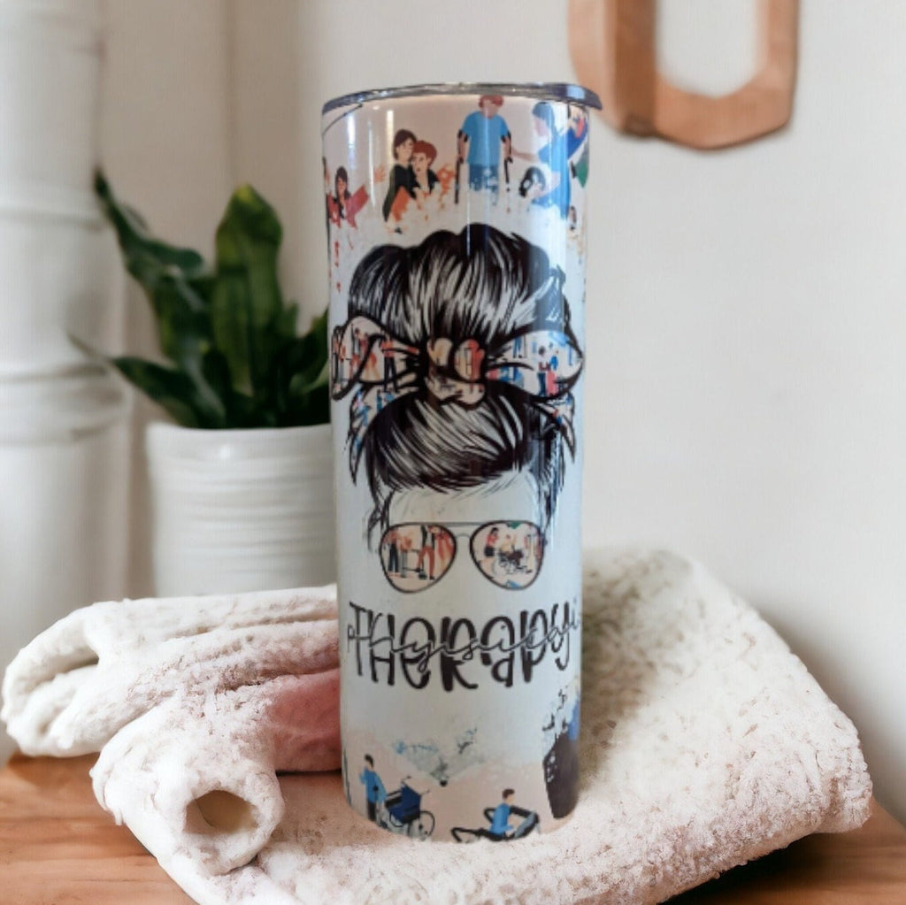Physical Therapy Tumbler 20oz With Reusable Straw, Can Be Personalized