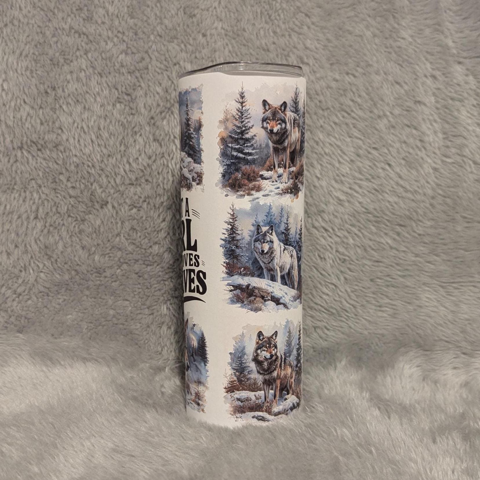Just A Girl Who Loves Wolves Tumbler 20oz With Reusable Straw