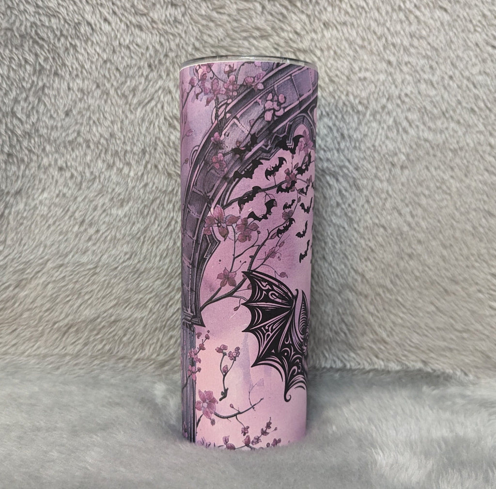 Bat Tumbler 20oz With Reusable Straw, Can Be Personalized
