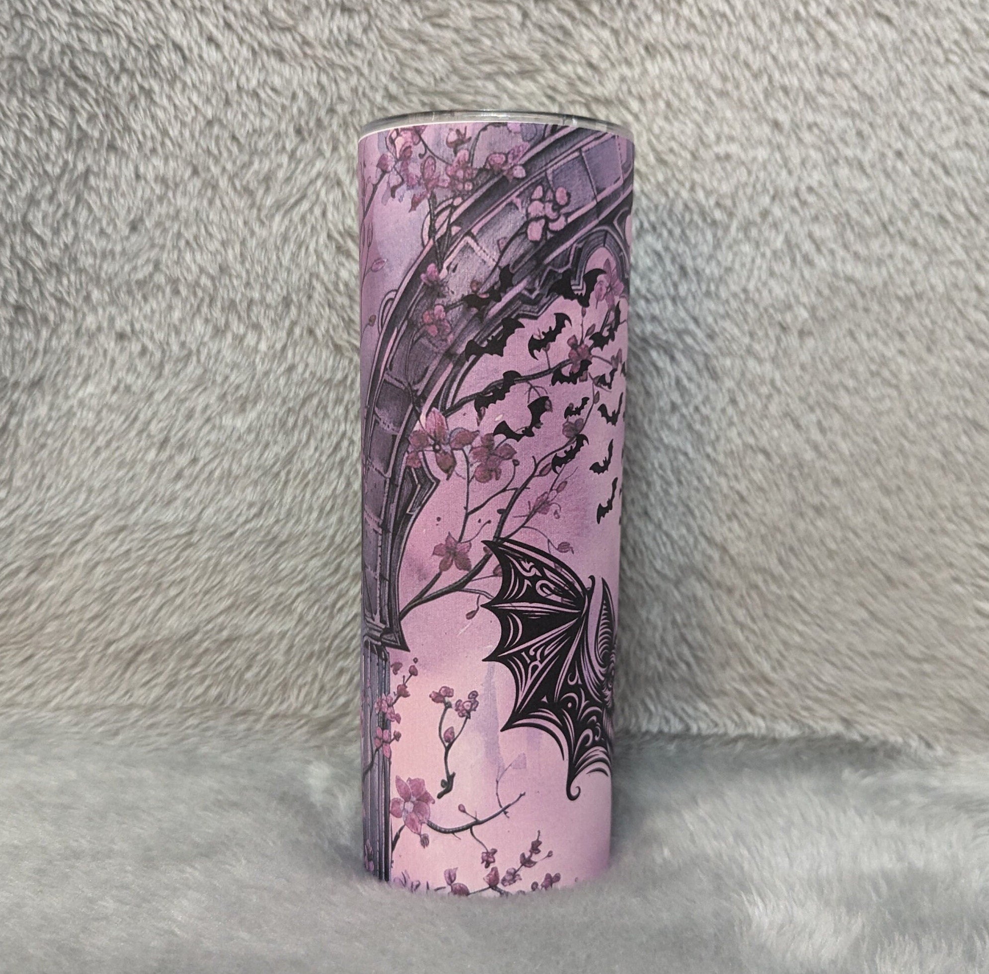 Bat Tumbler 20oz With Reusable Straw, Can Be Personalized