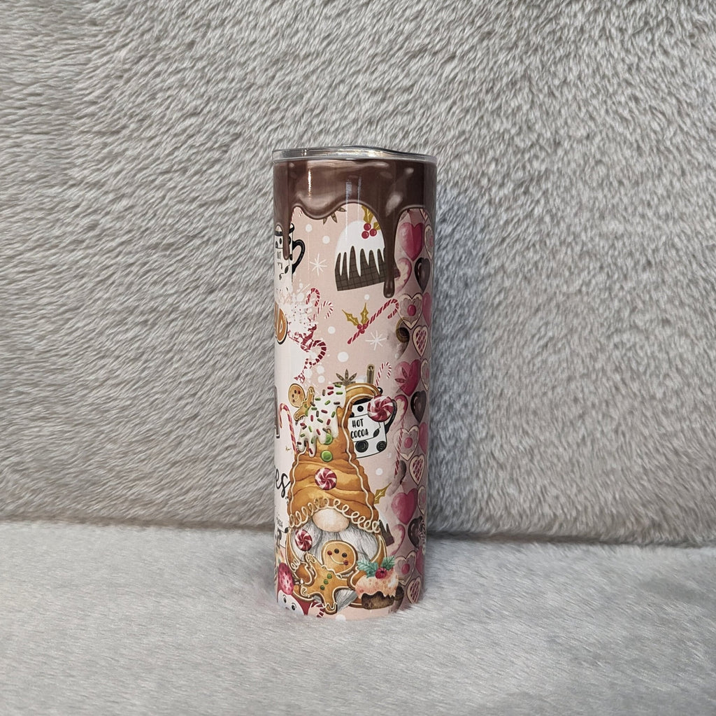Gingerbread Gnomes Tumbler 20oz With Reusable Straw