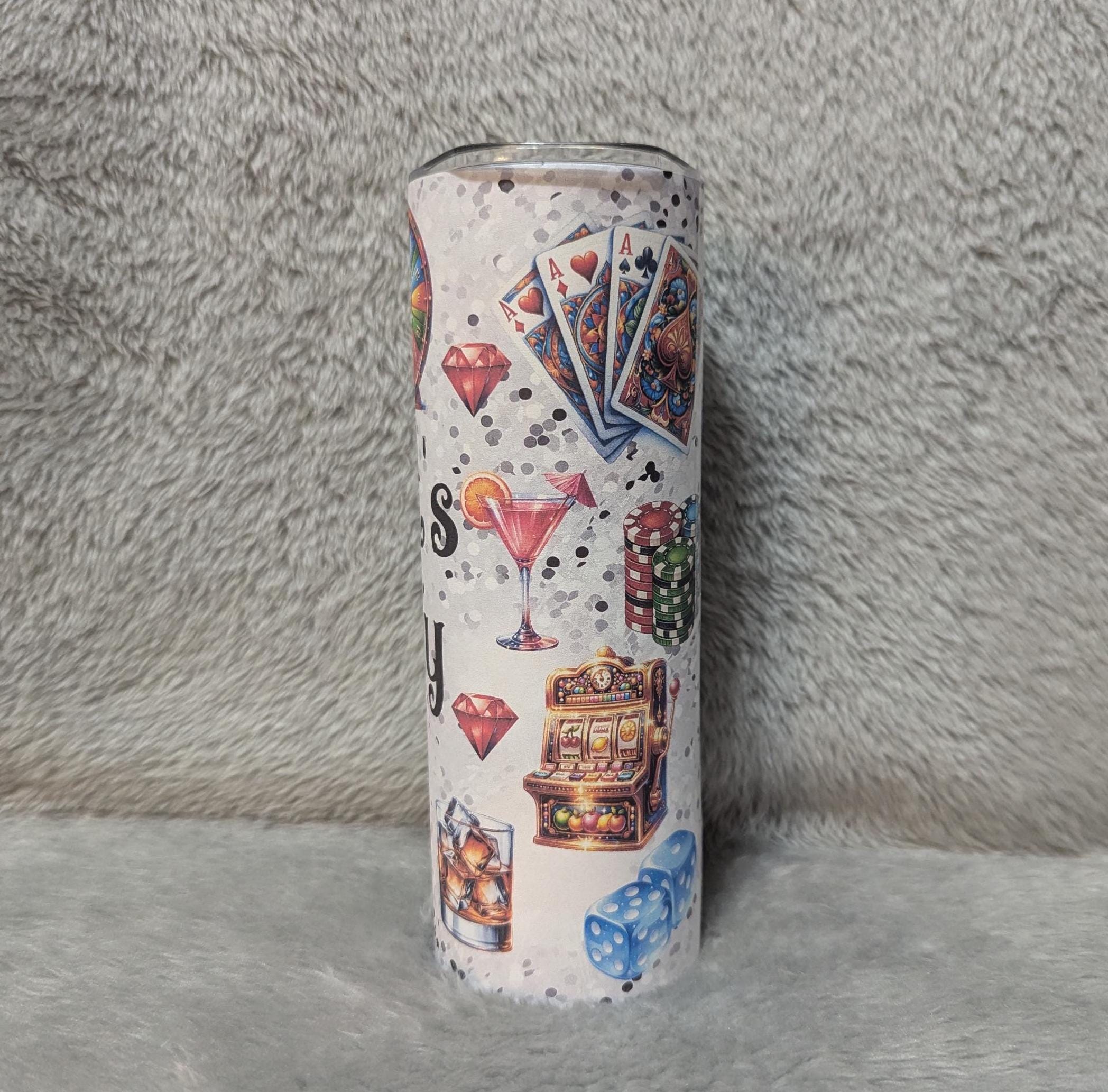 Let's Play Casino Tumbler 20oz With Reusable Straw