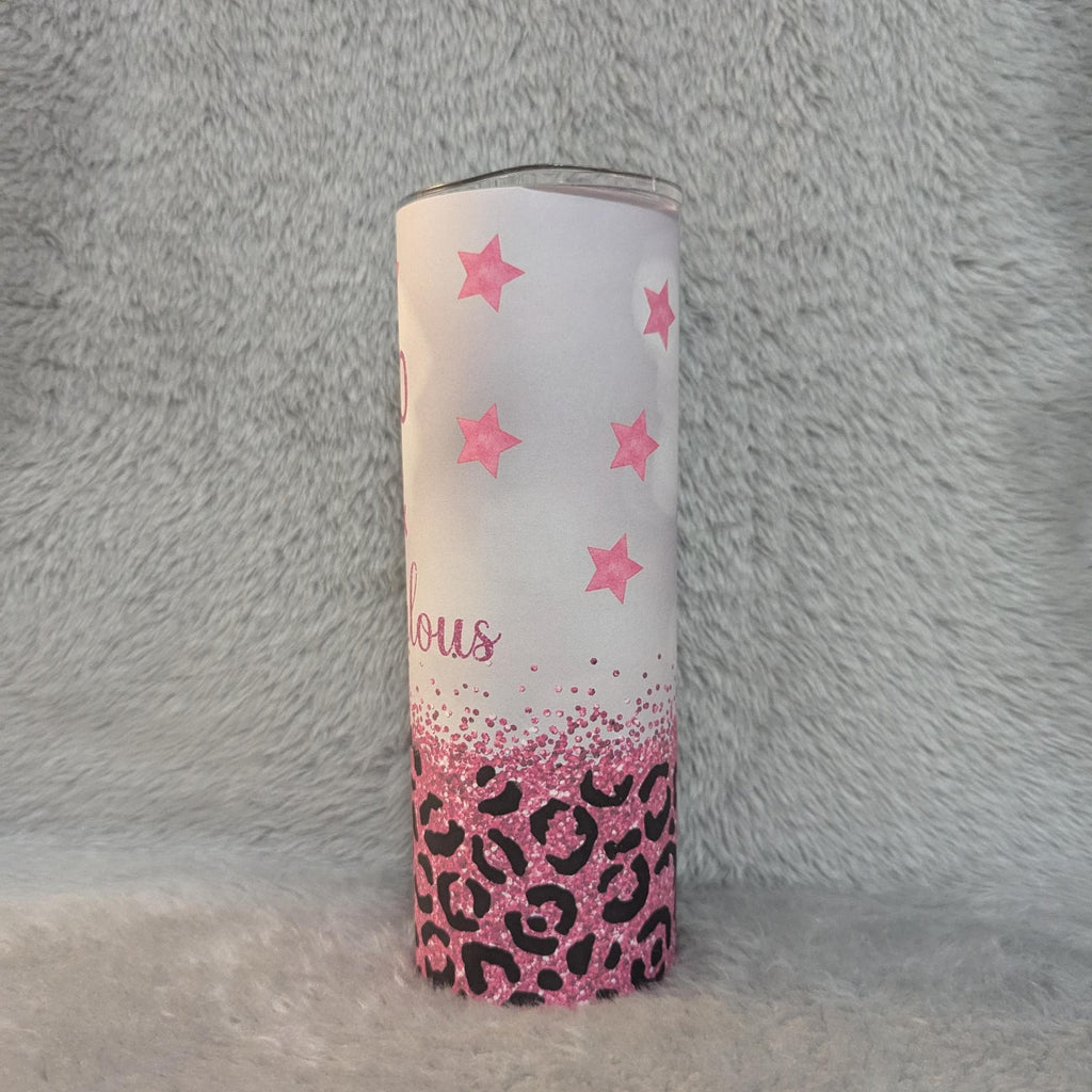 50 and Fabulous Birthday Tumbler 20oz With Reusable Straw, Can Be Personalized