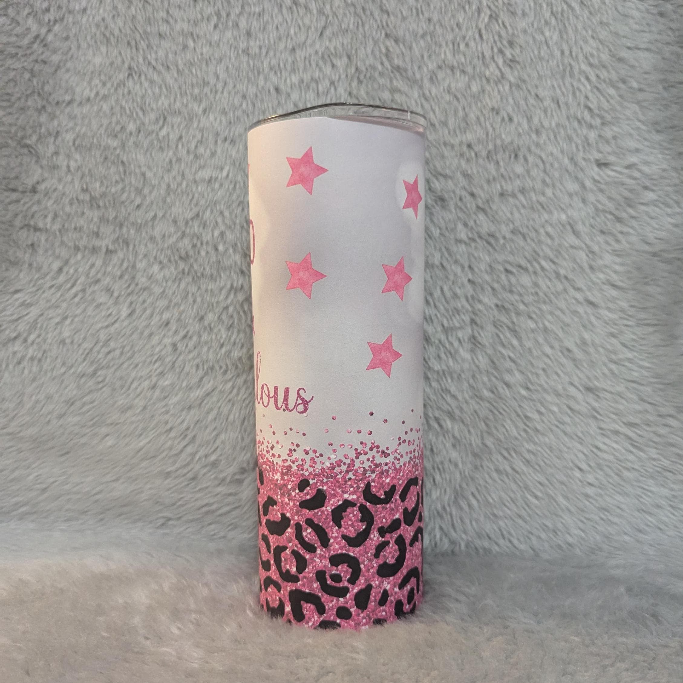 50 and Fabulous Birthday Tumbler 20oz With Reusable Straw, Can Be Personalized