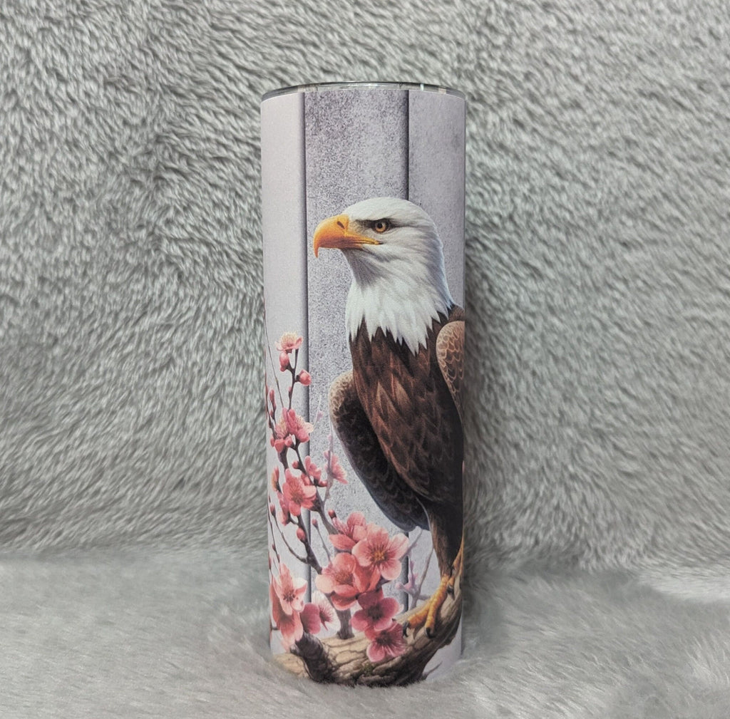 Beautiful Eagle Tumbler 20oz With Reusable Straw, Can Be Personalized