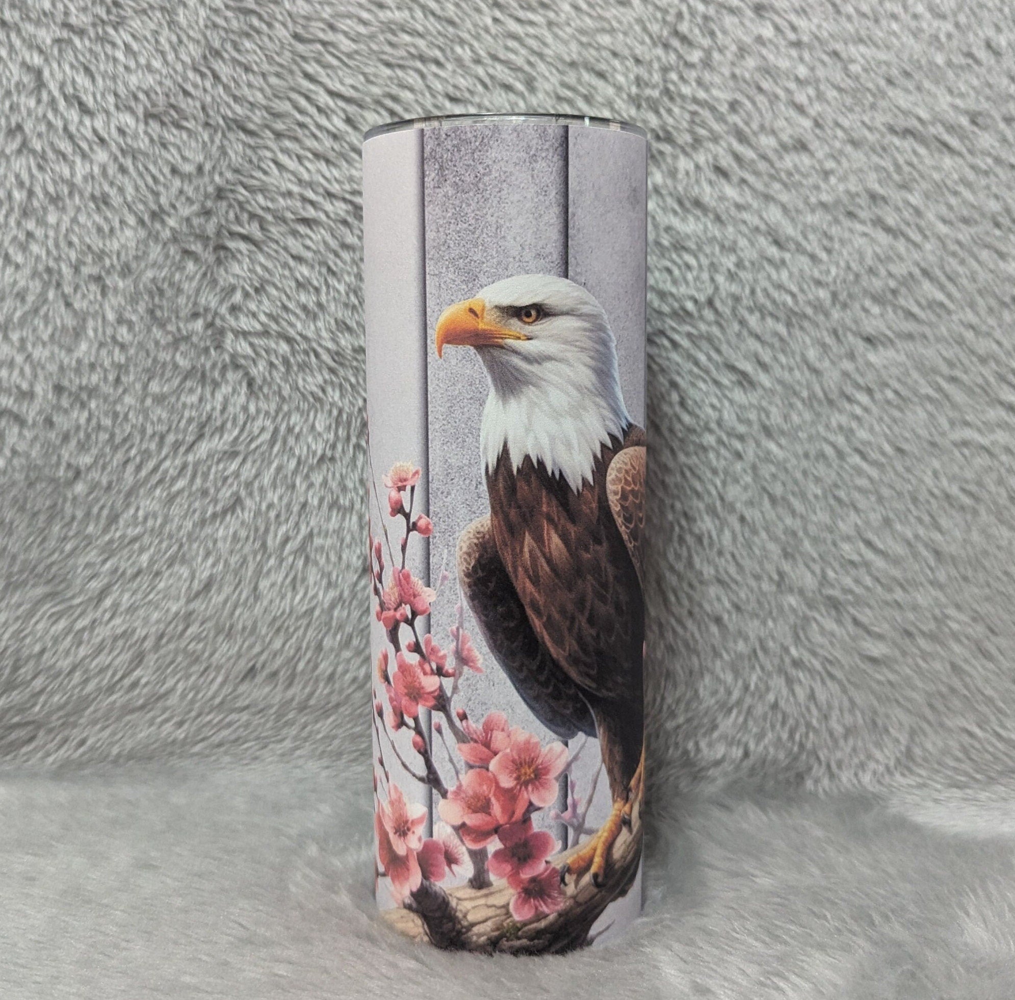Beautiful Eagle Tumbler 20oz With Reusable Straw, Can Be Personalized