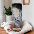 Moonlight Wolf Tumbler 20oz With Reusable Straw, Can Be Personalized