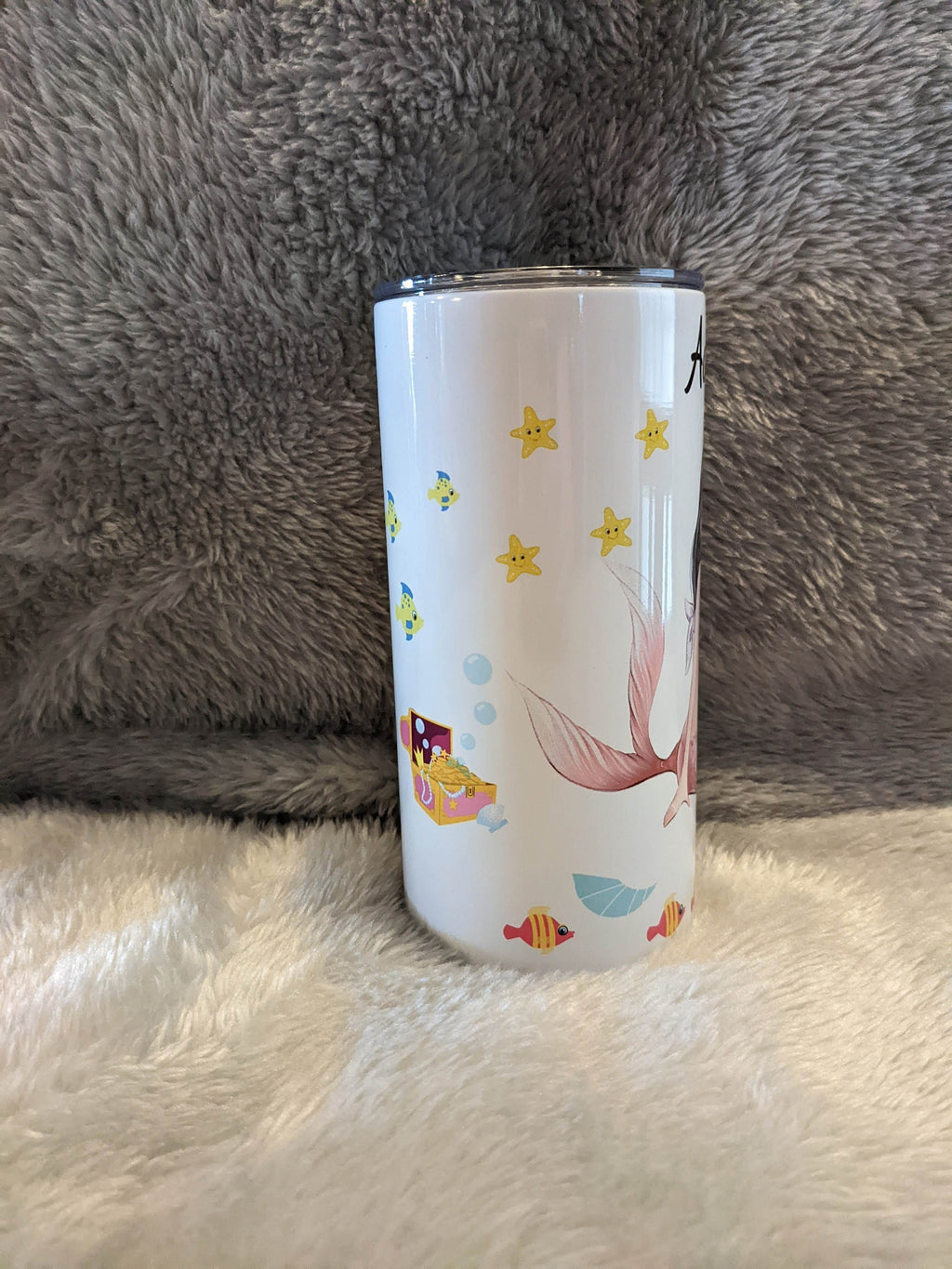Kids Mermaid Tumbler 15oz With Reusable Straw, Can Be Personalized
