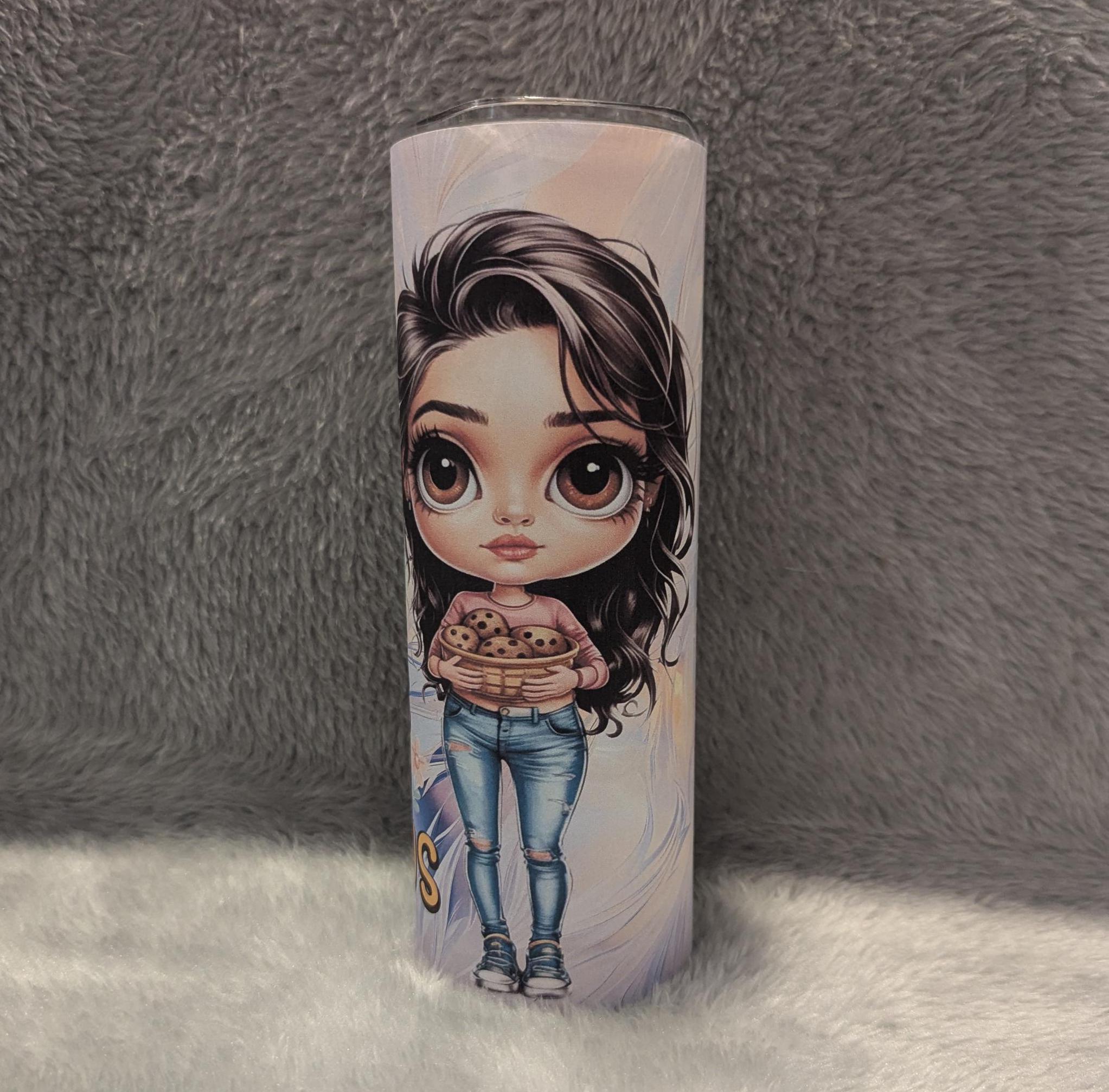 Funny Quote Girl Tumbler - I'm Not Fat Tumbler 20oz Tumber With Reusable Straw