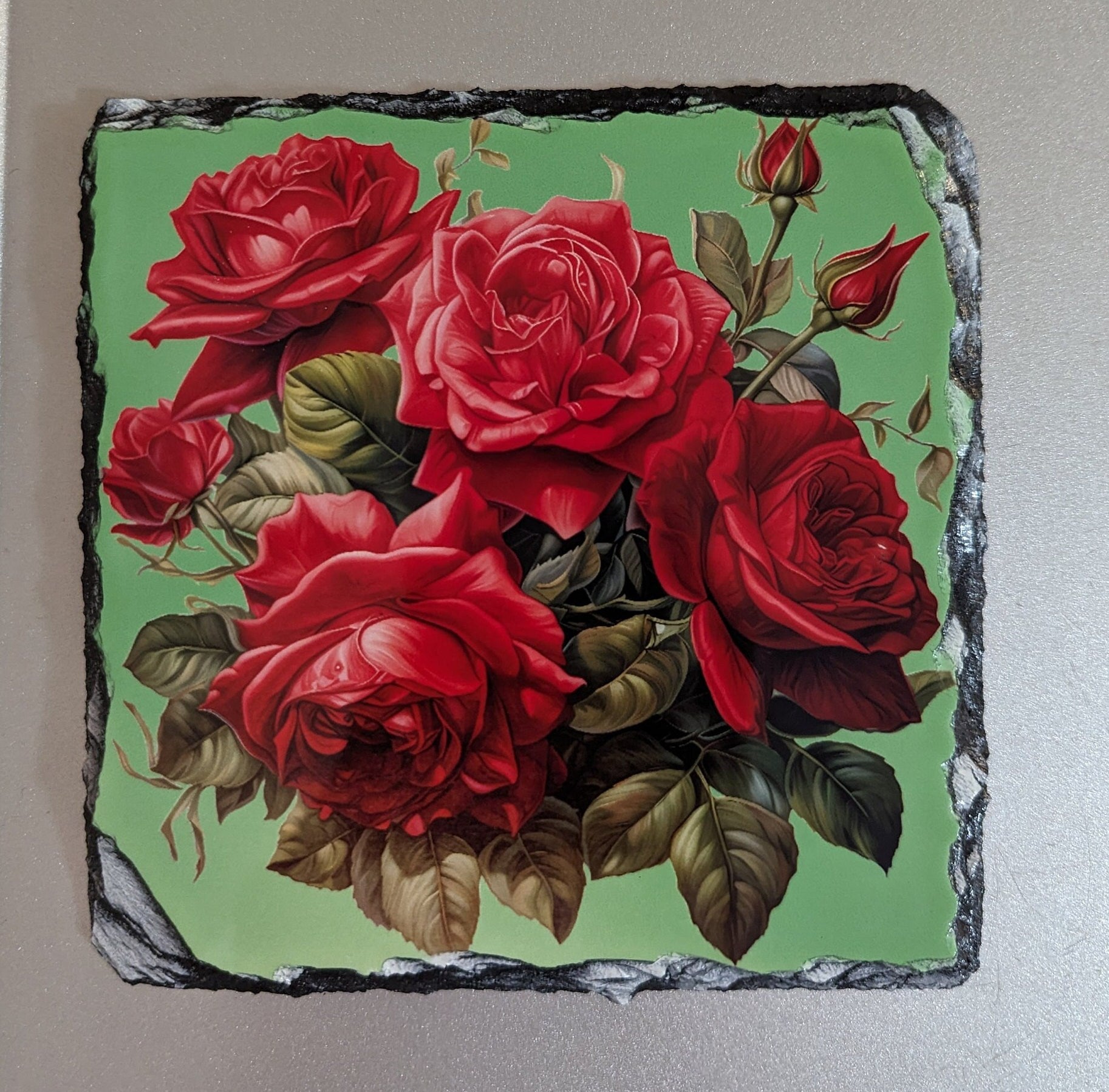 Slate Rose Picture with Display Legs