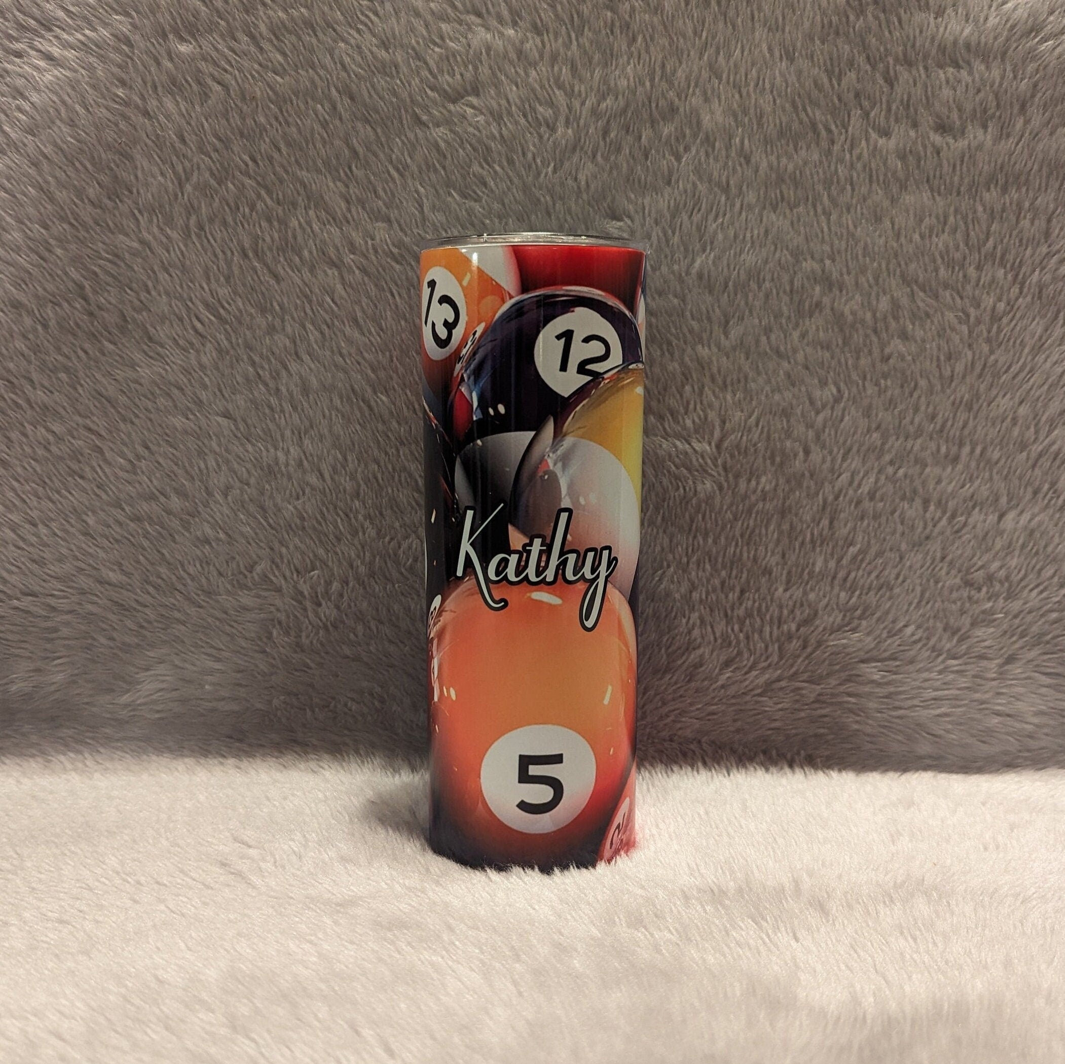 Stylish Pool Ball Tumbler 20oz With Reusable Straw, Can Be Personalized