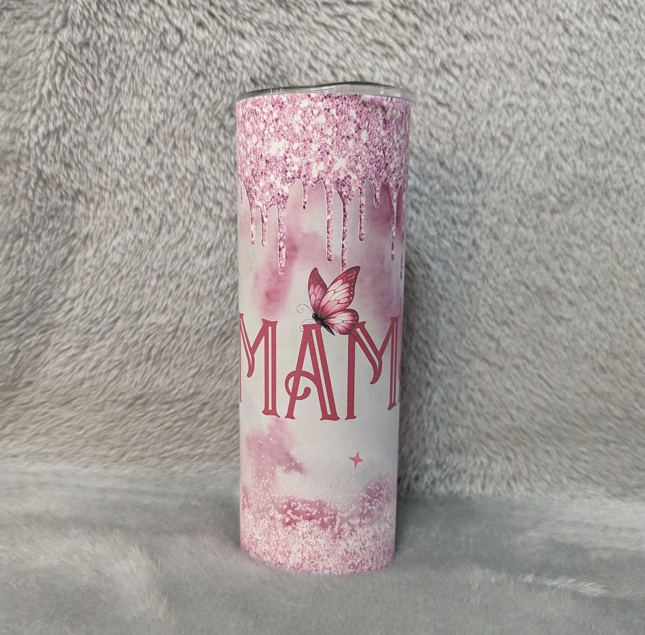 MAMA Tumbler With A Glitter Design 20oz With Reusable Straw, Can Be Personalized