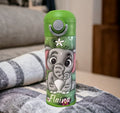 Adorable Kids Elephant Water Bottle 12oz With Reusable Straw Can Be Personalized