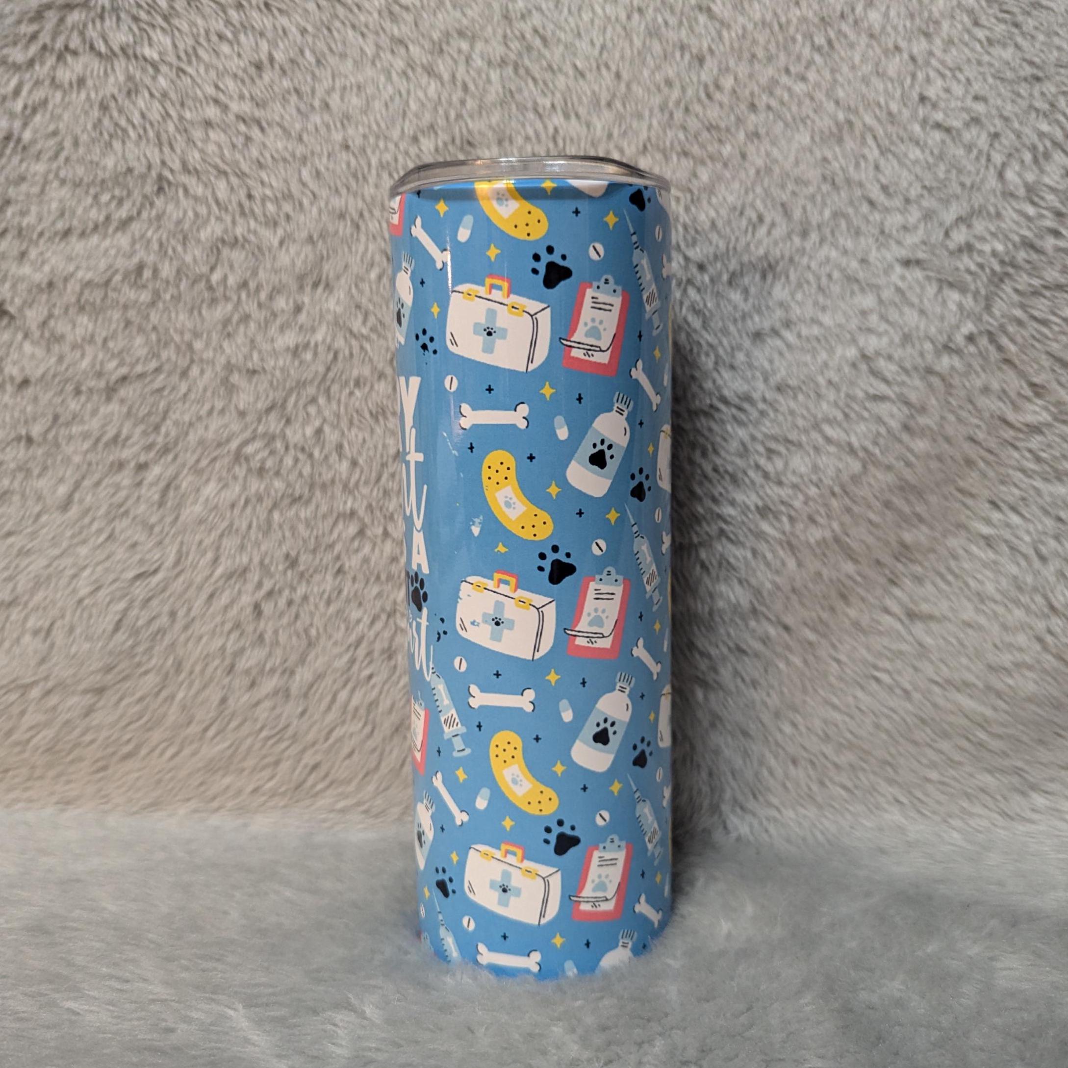 Veterinarian Tumbler 20oz With Reusable Straw - Every Patient Leaves A Paw print In My Heart Vet Tumbler