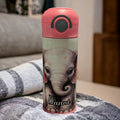 Kids Elephant Water Bottle 12oz With Reusable Straw Can Be Personalized