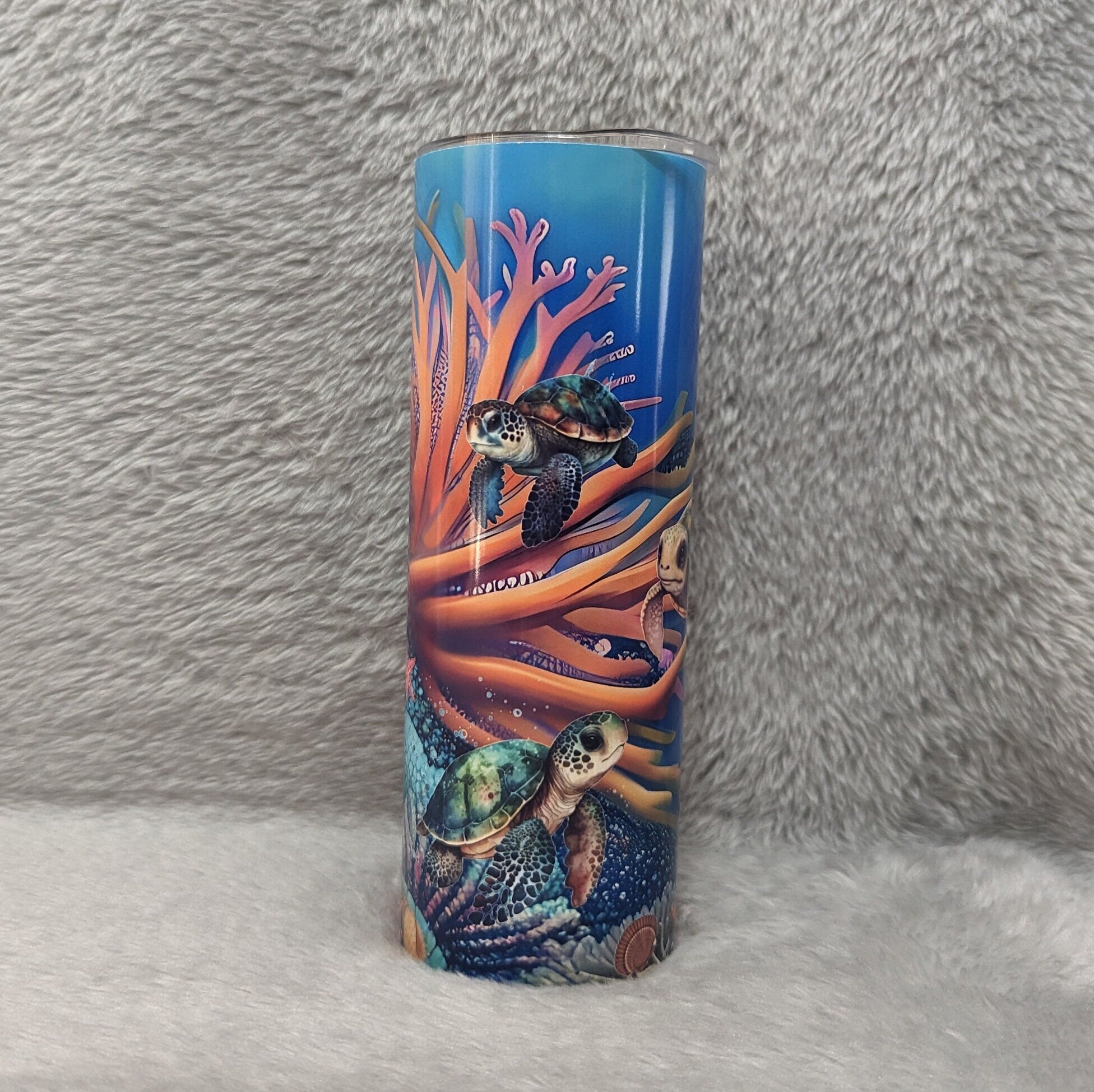 Sea Turtle Tumbler 20oz With Reusable Straw, Can Be Personalized