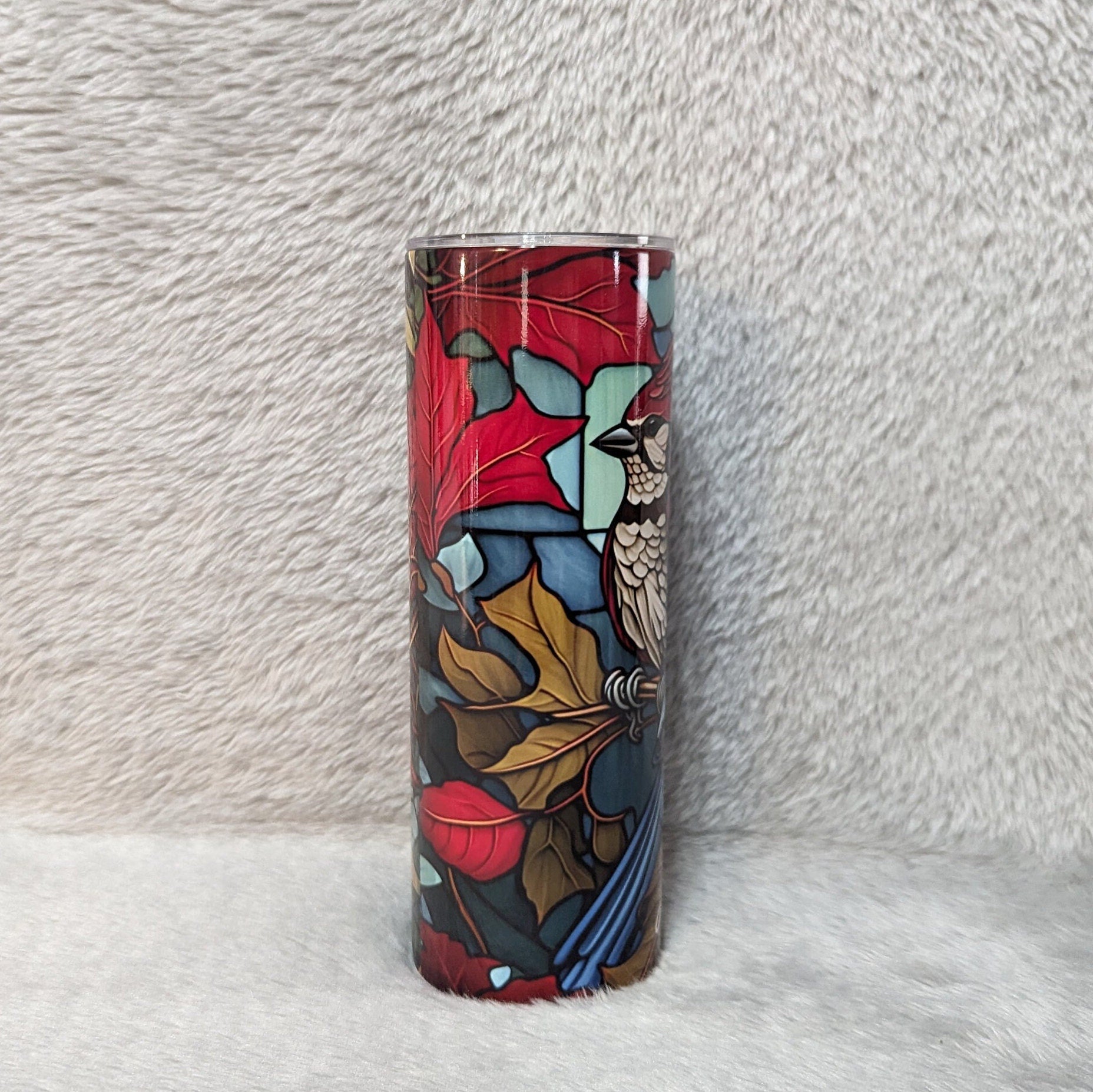 Blue Jay Tumbler 20oz With Reusable Straw, Can Be Personalized