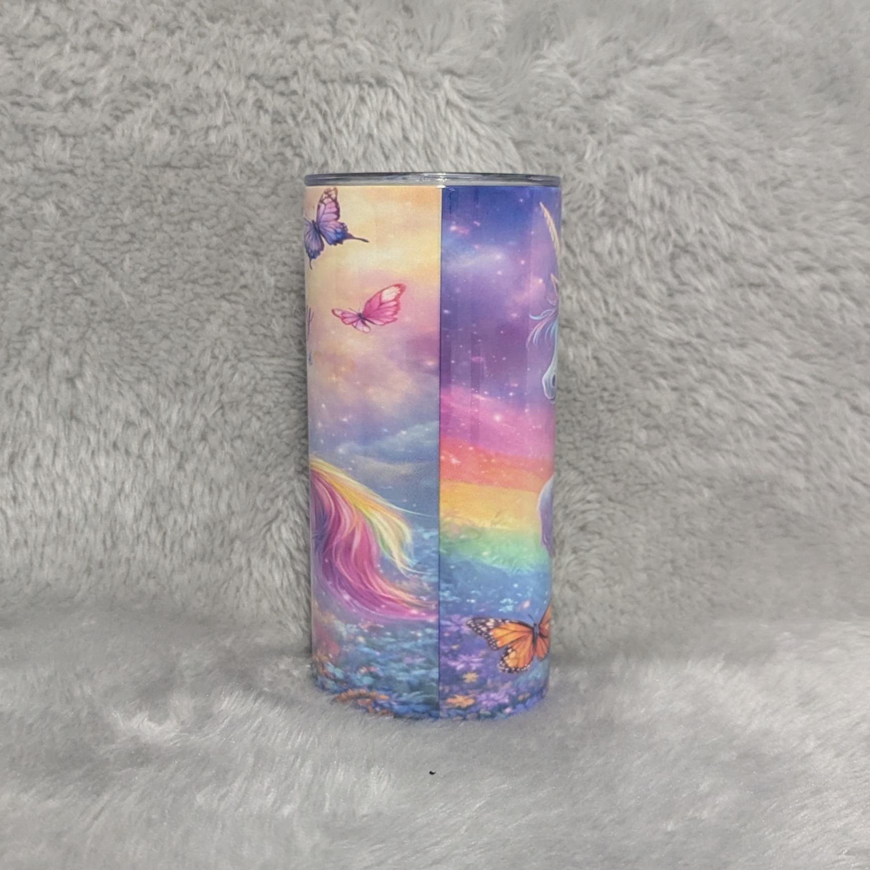 Kids Unicorn Tumbler 15oz With Reusable Straw, Can Be Personalized