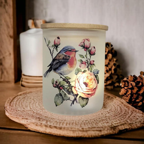 Bird Candle Holder With A Battery Operated Flickering Tea Light