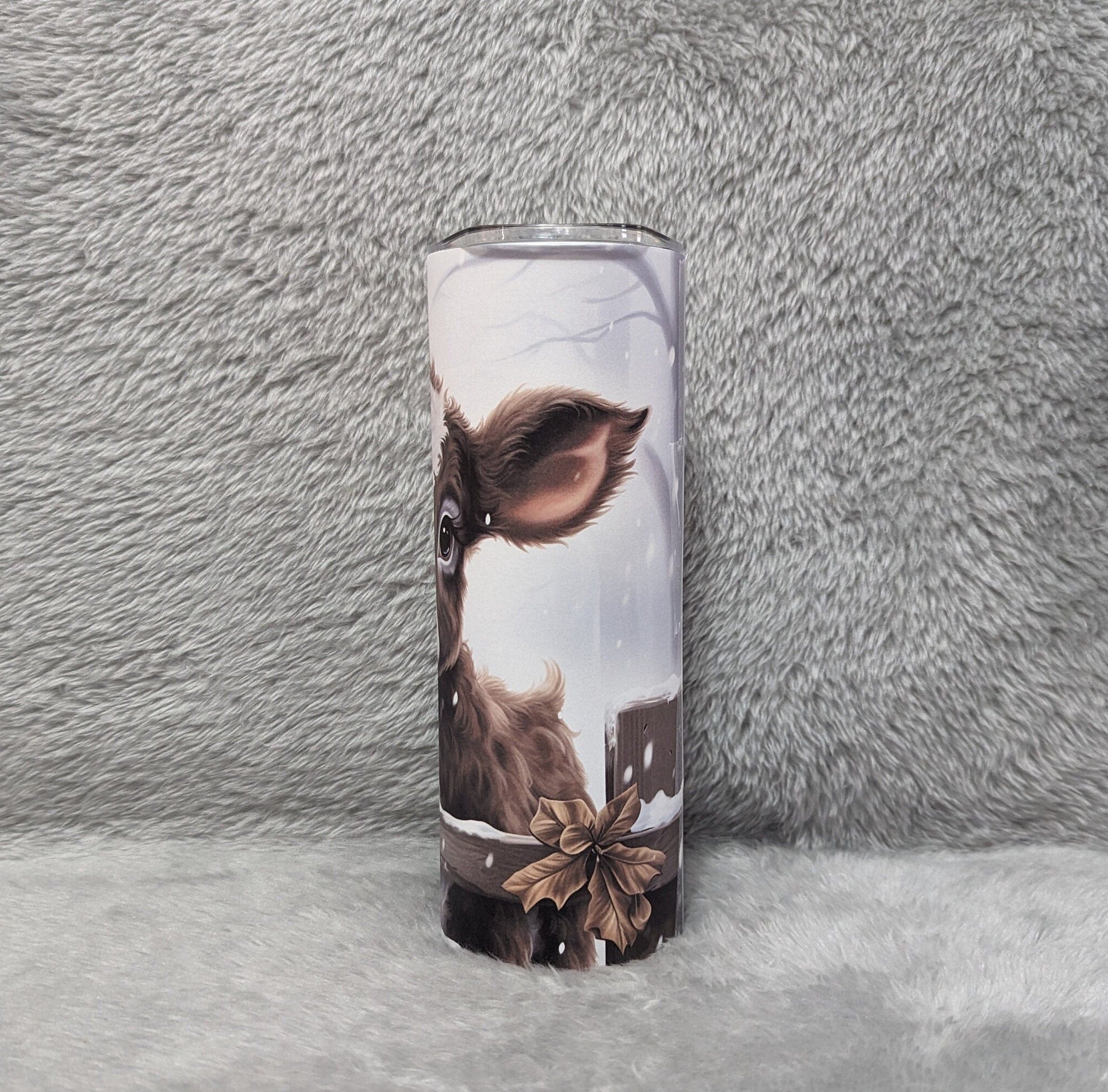 Adorable Calf Tumbler 20oz With Reusable Straw, Can Be Personalized