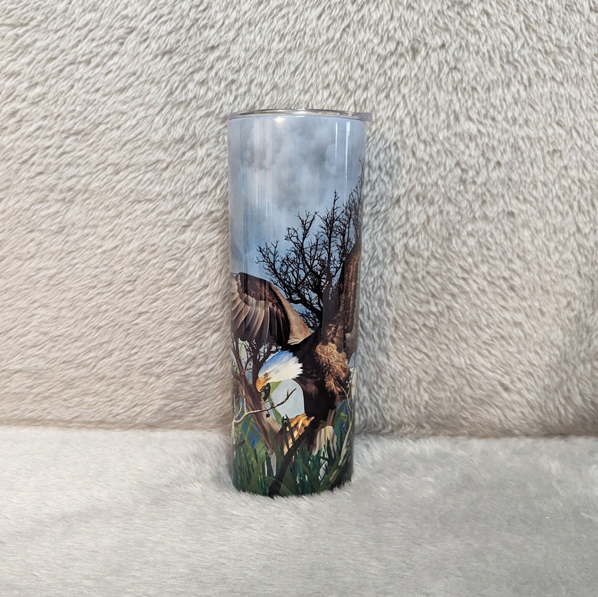 Flying Eagle Tumbler 20oz With Reusable Straw, Can Be Personalized