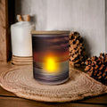 Sunset Design Candle Holder With A Battery Operated Flickering Tea Light