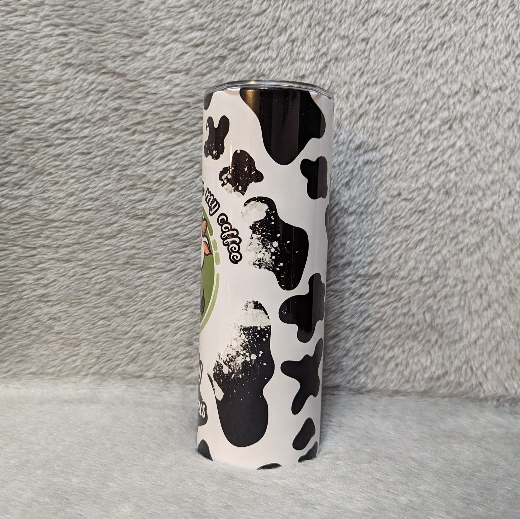 Cow Coffee Tumbler, Mooove away from my coffee Simply Moolicious Cow Tumbler 20oz With Reusable Straw