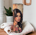 Spanish Girl Tumbler 20oz With Reusable Straw, Can Be Personalized