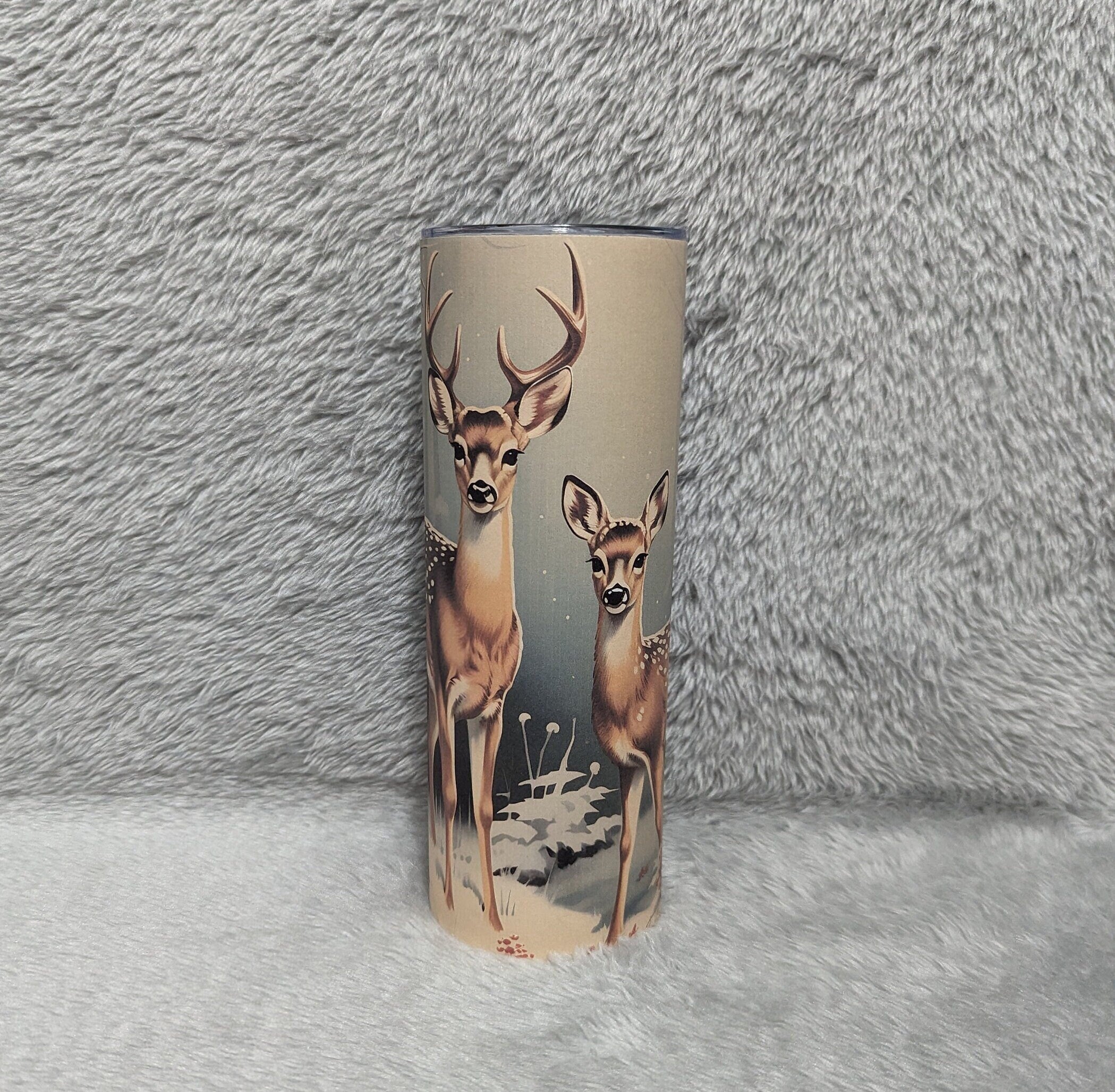 Wildlife Inspired Deer Tumbler 20oz With Reusable Straw, Can Be Personalized
