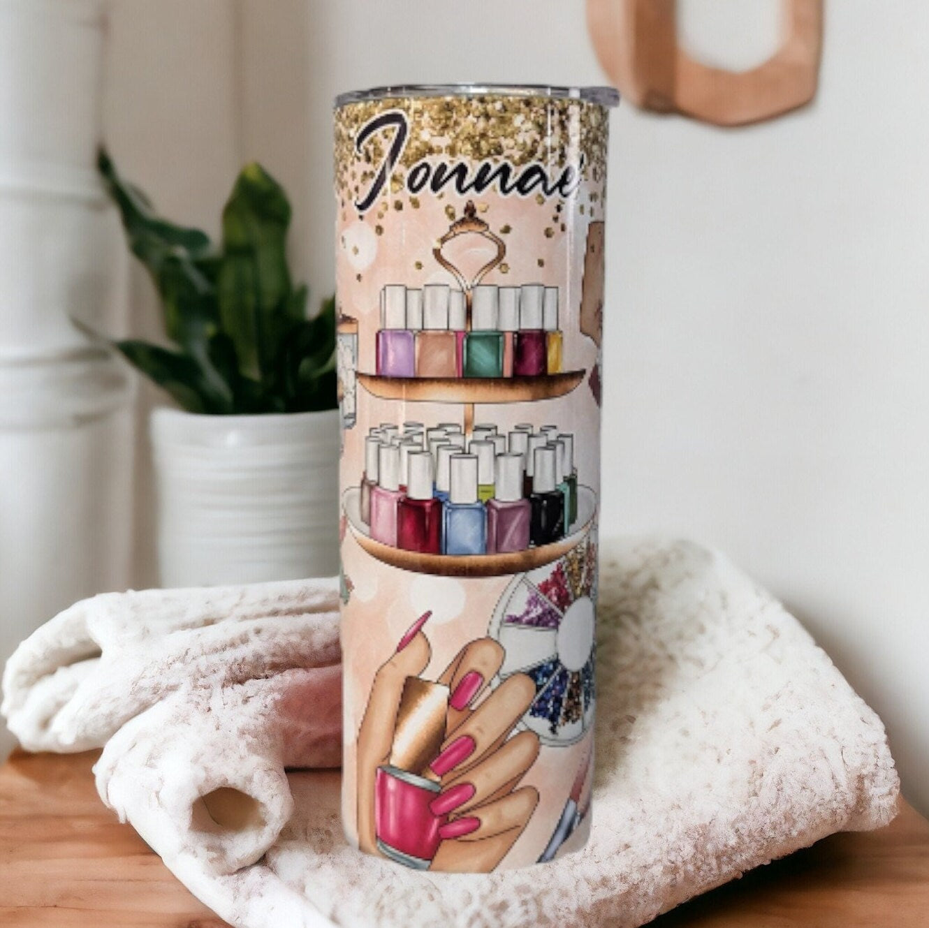 Nail Tech Tumbler 20oz With Reusable Straw, Can Be Personalized