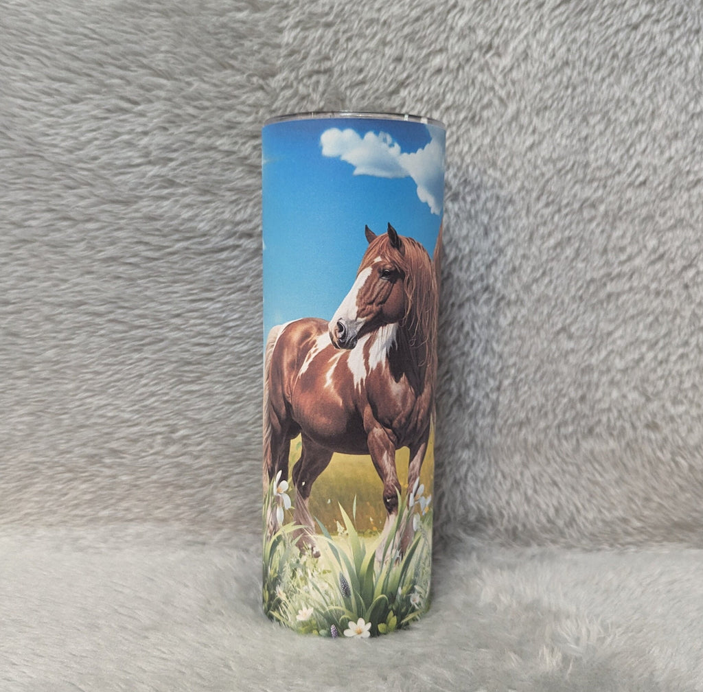 Horse Tumbler 20oz With Reusable Straw, Can Be Personalized