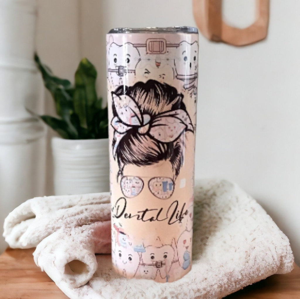 Dental Life Dentist Tumbler 20oz With Reusable Straw, Can Be Personalized
