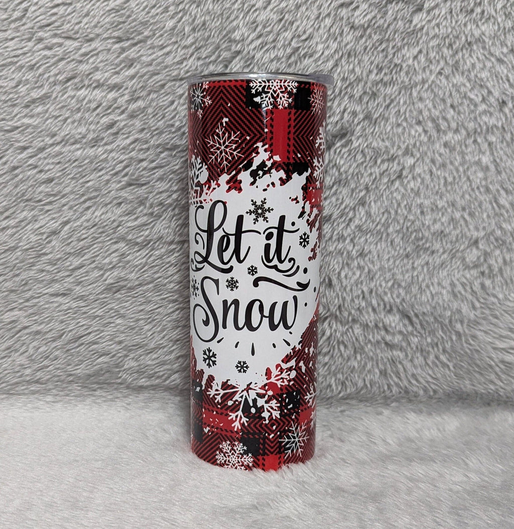 Let It Snow Tumbler 20oz With Reusable Straw