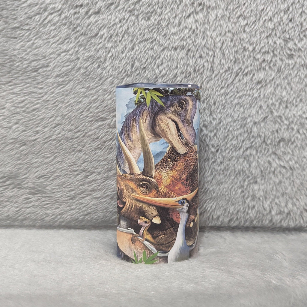 Kids Dinosaur Tumbler 15oz With Reusable Straw, Can Be Personalized
