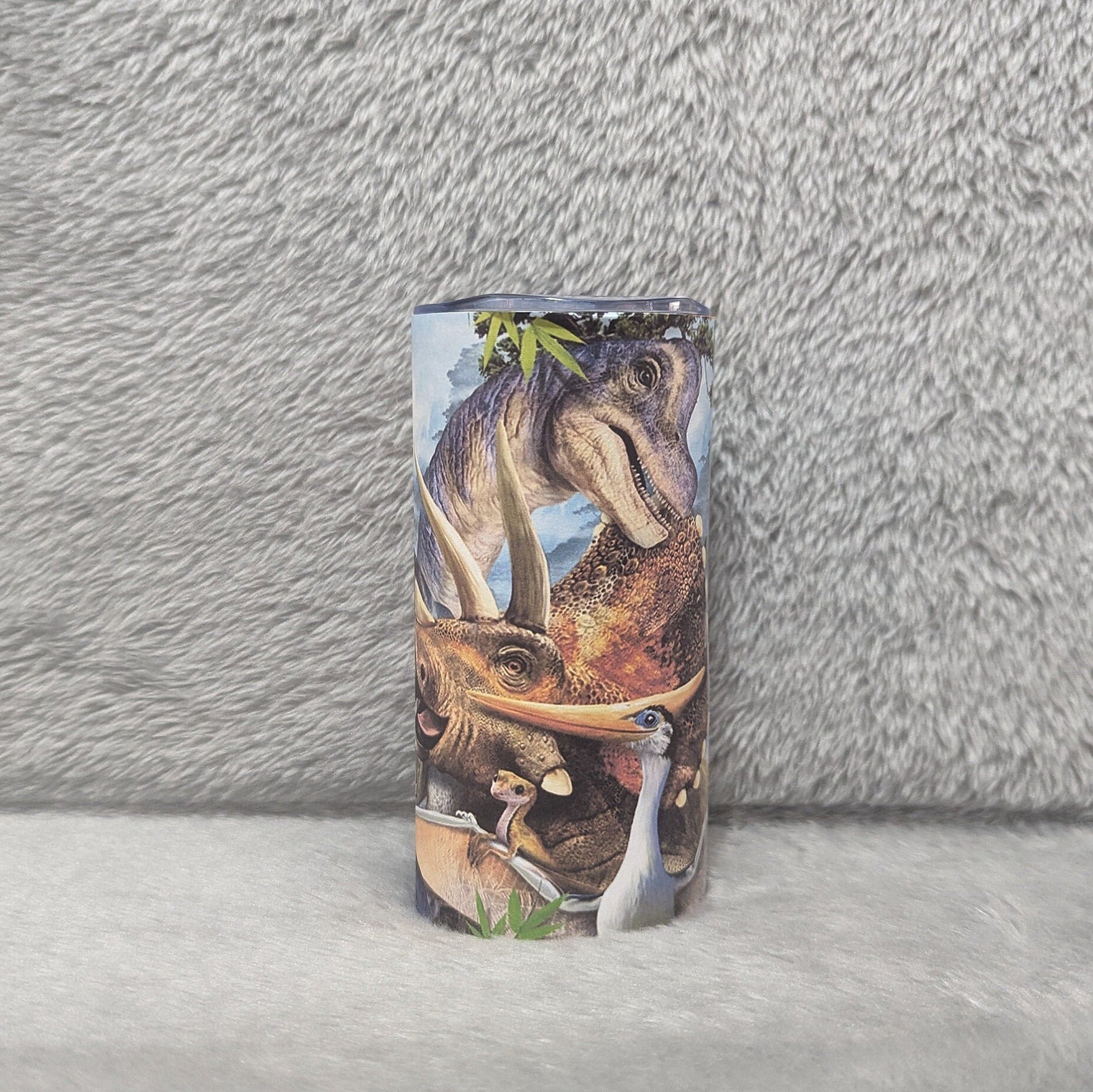 Kids Dinosaur Tumbler 15oz With Reusable Straw, Can Be Personalized