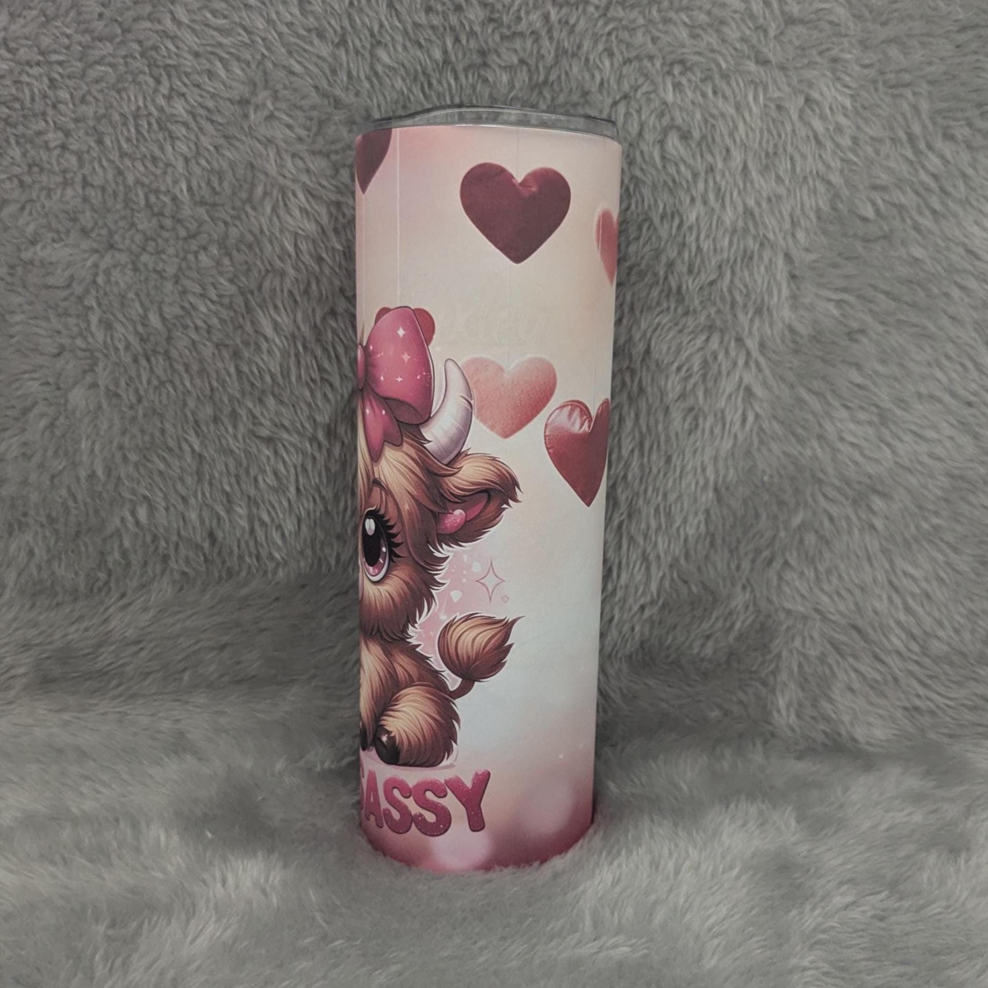 Stay Sassy Highland Cow Tumbler 20oz With Reusable Straw, Can Be Personalized