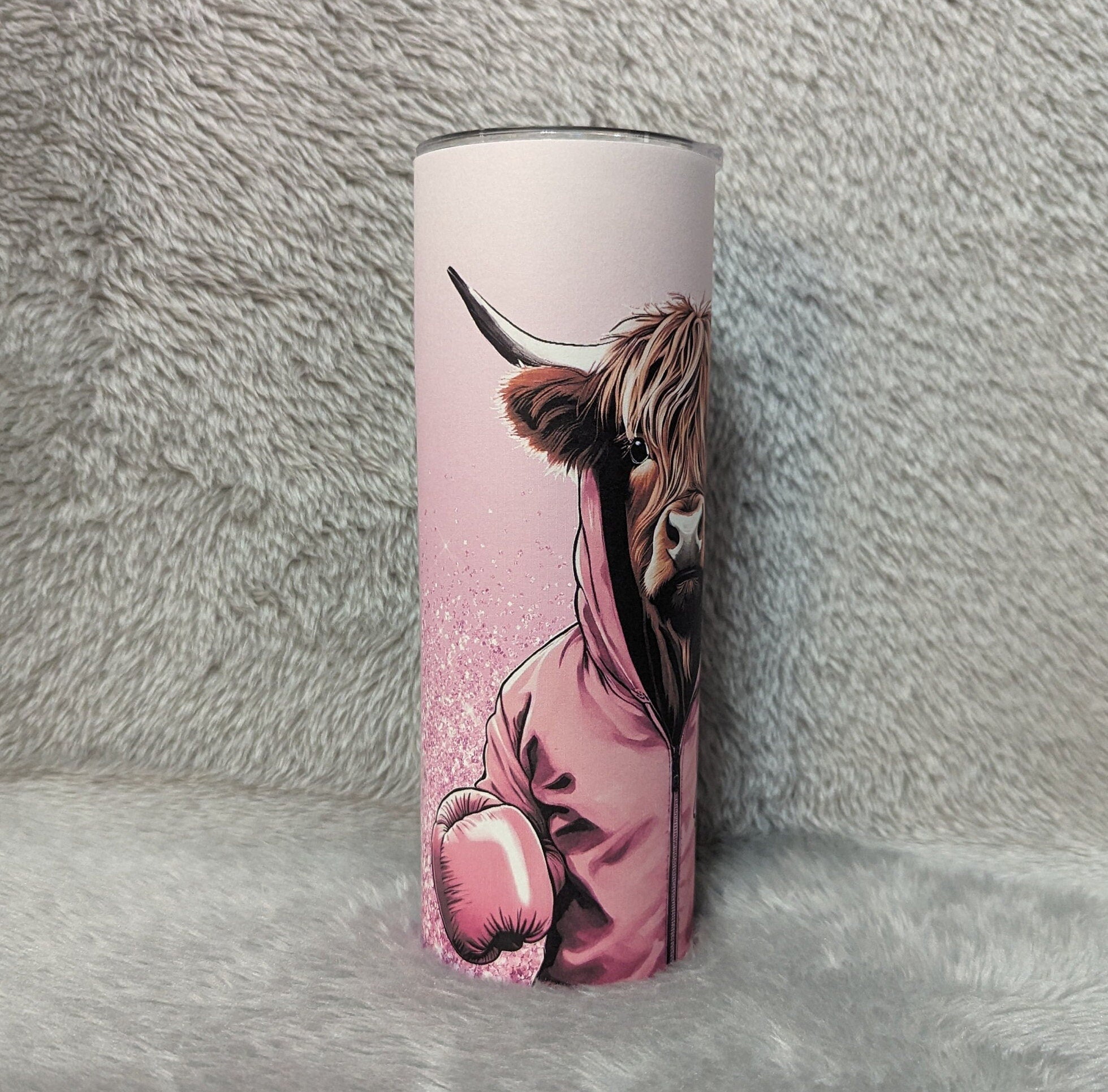 I Am A Survivor Highland Cow Tumbler 20oz With Reusable Straw, Can Be Personalized