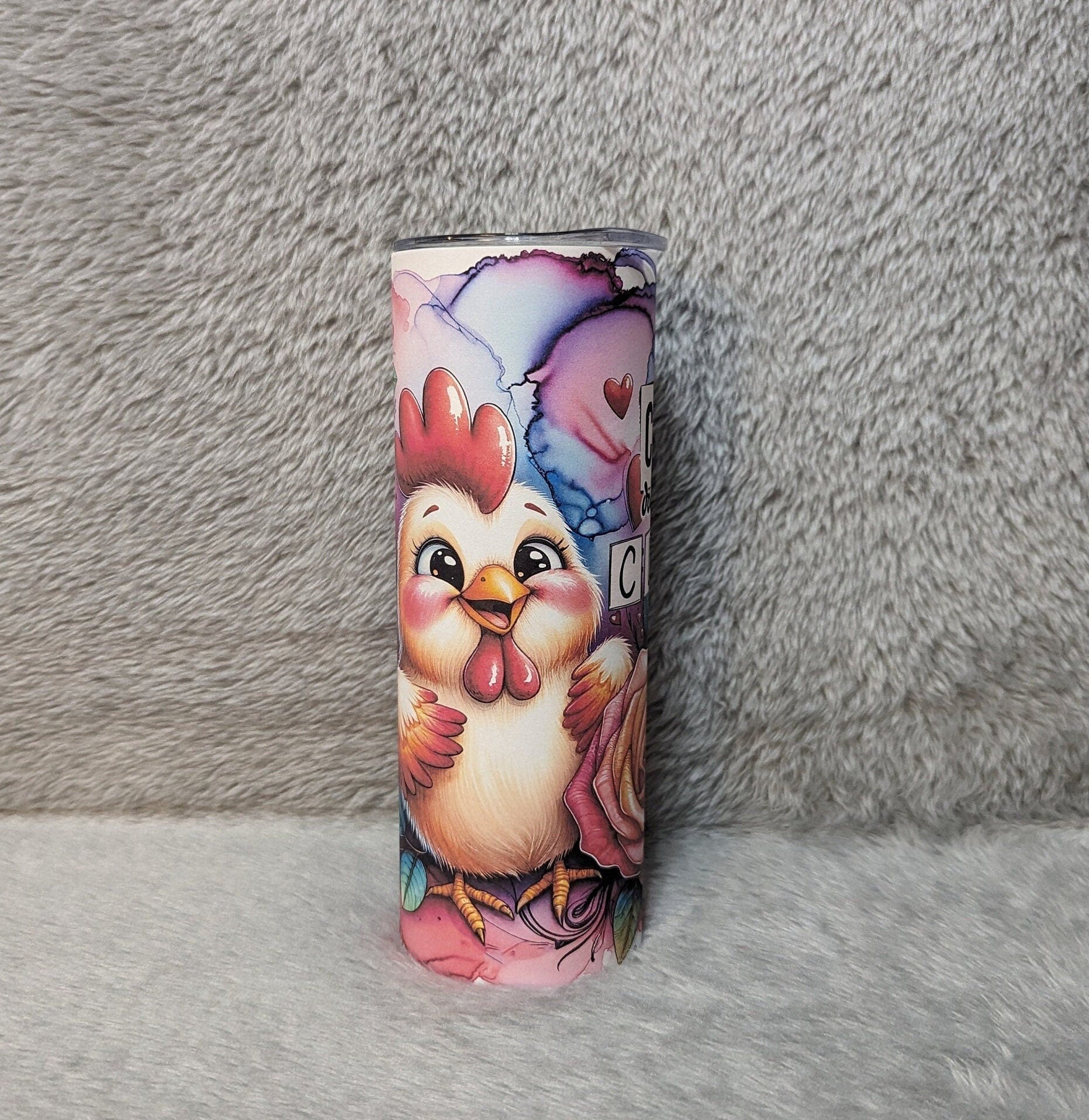 Funny Chicken Tumbler 20oz With Reusable Straw, Can Be Personalized