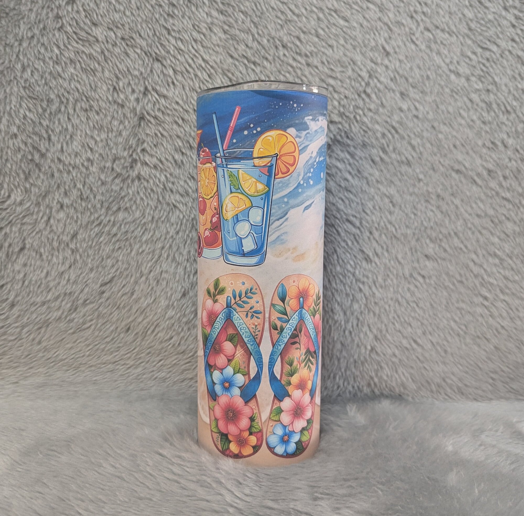 Drink In My Hand Toes In The Sand Beach Tumbler 20oz With Reusable Straw