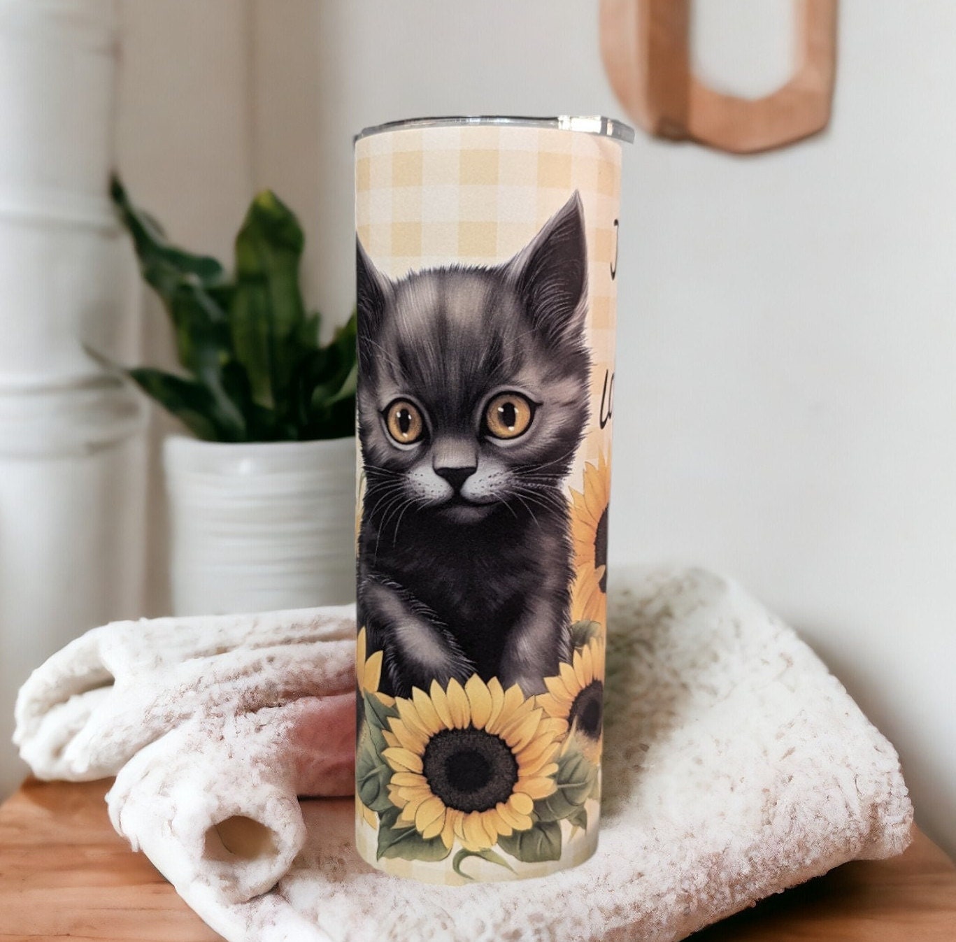 Just A Girl Who Loves Kittens Tumbler 20oz With Reusable Straw, Can Be Personalized