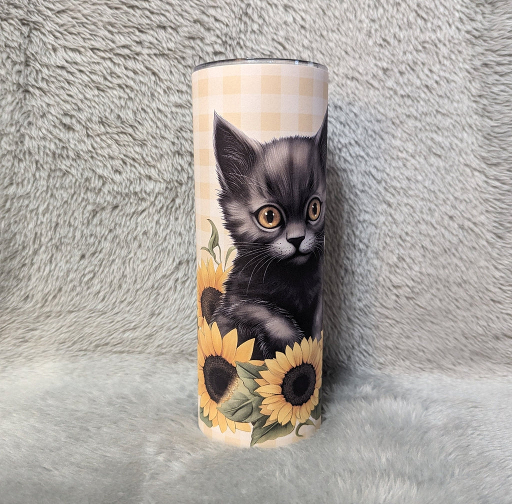Just A Girl Who Loves Kittens Tumbler 20oz With Reusable Straw, Can Be Personalized