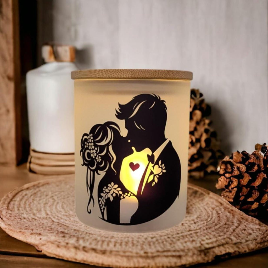 Wedding Candle Holder With A Battery Operated Flickering Tea Light