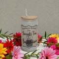 Southern Raised on Sweet Tea and Sunshine 16oz Frosted Glass with Bamboo Lid & Straw