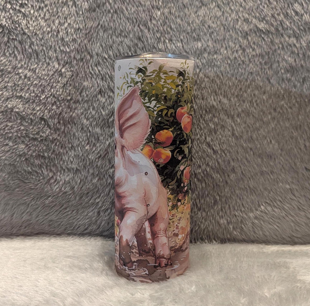 Pig In The Mud Tumbler 20oz With Reusable Straw, Can Be Personalized